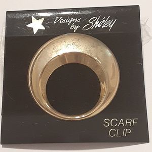 NWT gold tone Designs by Shirley scarf clip 1.5"